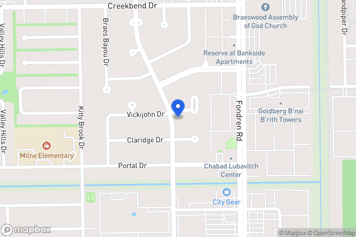 Map of 7615 Vickijohn Dr, Houston