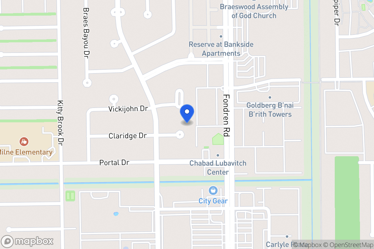 Map of 7606 Claridge Dr, Houston
