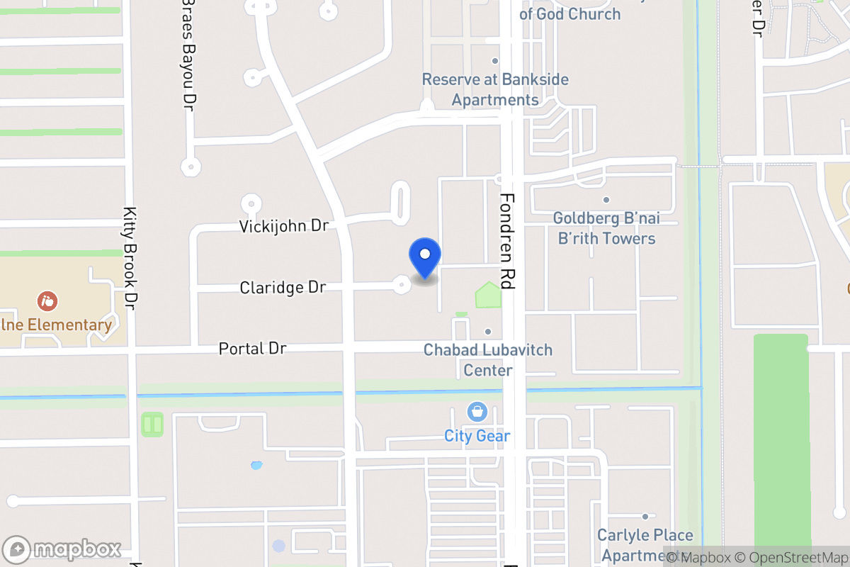 Map of 7602 Claridge Dr, Houston