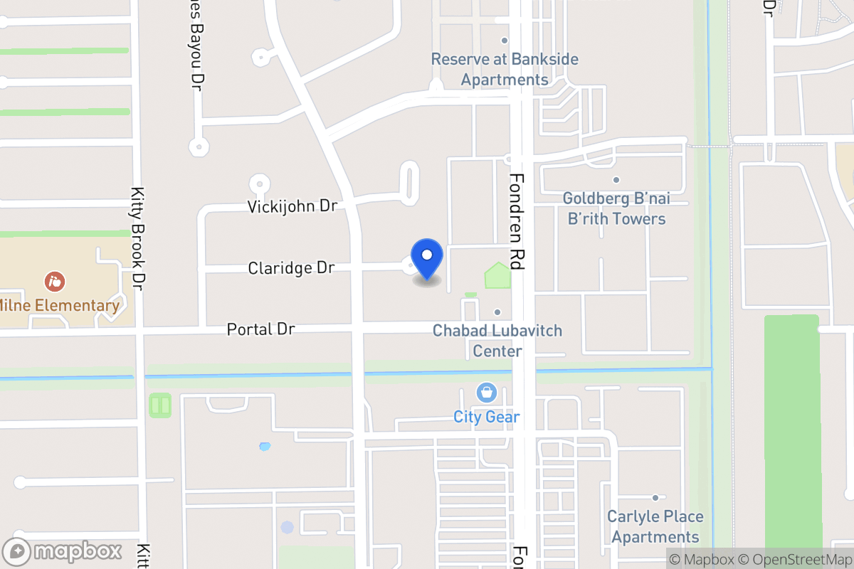 Map of 7607 Claridge Dr, Houston