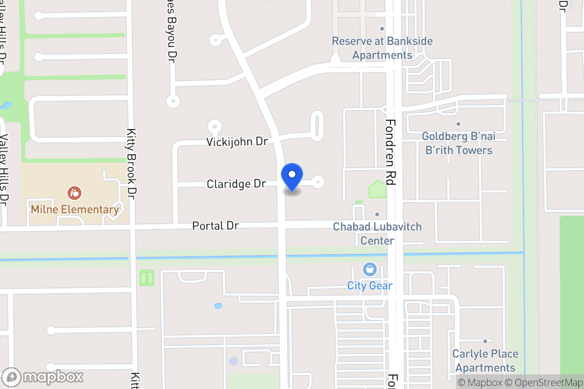Map of 7619 Claridge Dr, Houston
