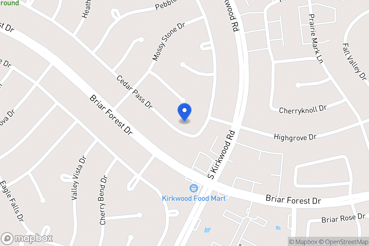Map of 11814 Cedar Pass Dr, Houston