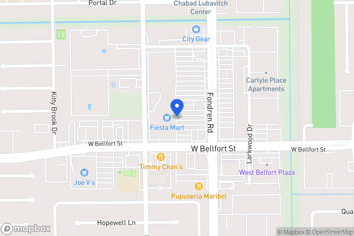 Map of 11200 Fondren Rd, Houston