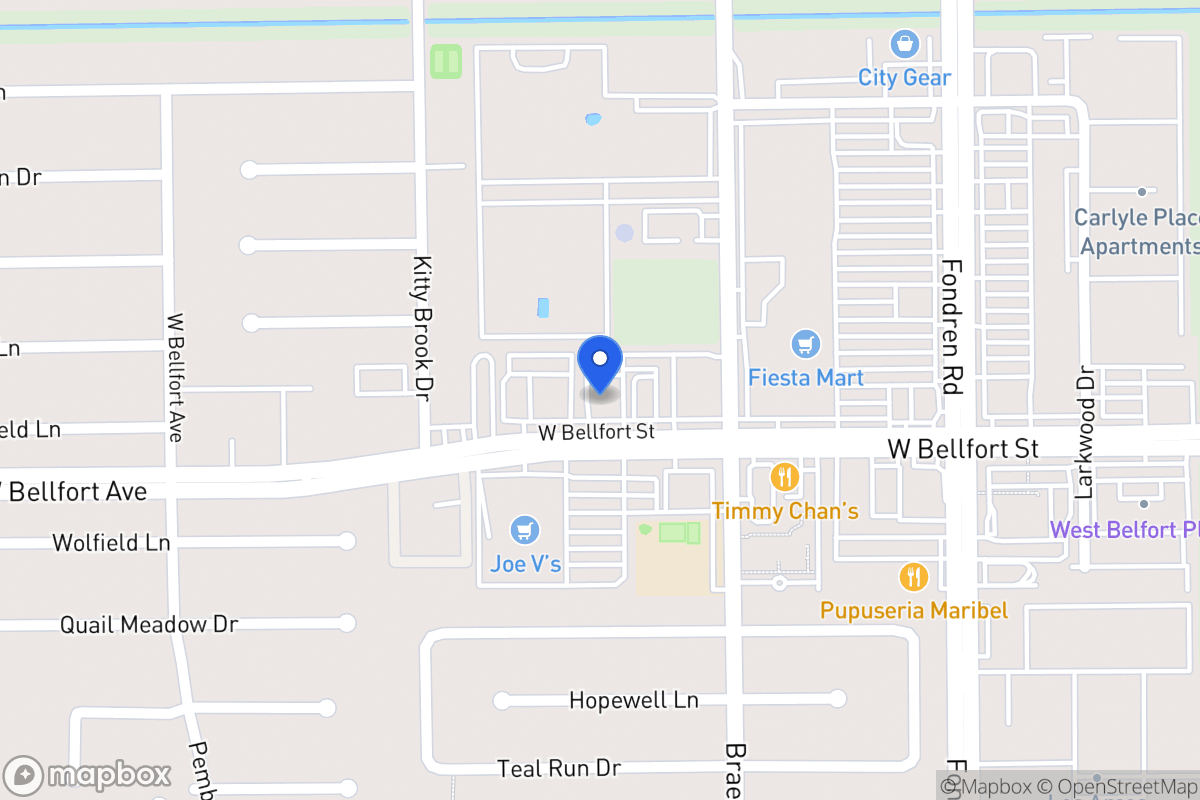 Map of W 7730 Bellfort St, Houston