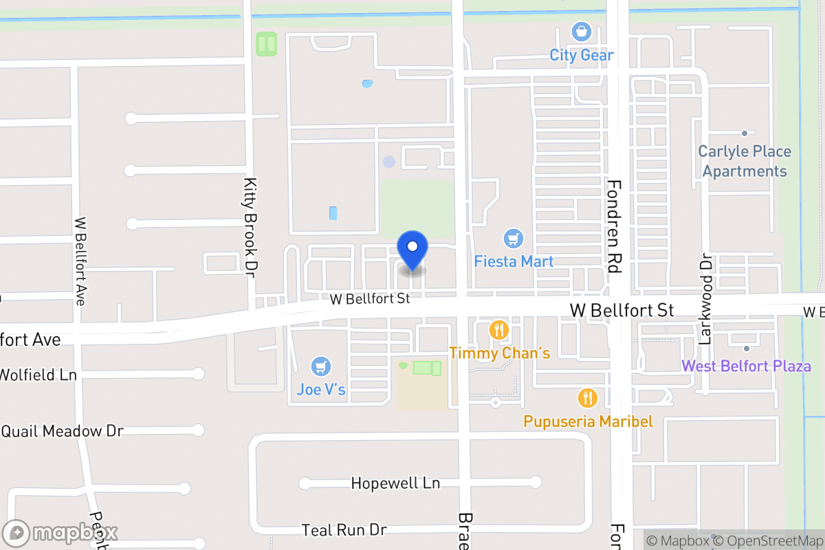 Map of W 7710 Bellfort St, Houston