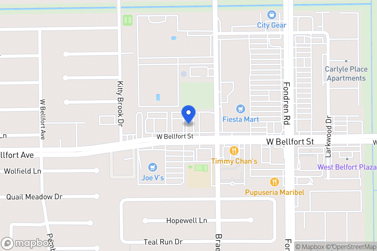 Map of 7720 Bellfort St, Houston