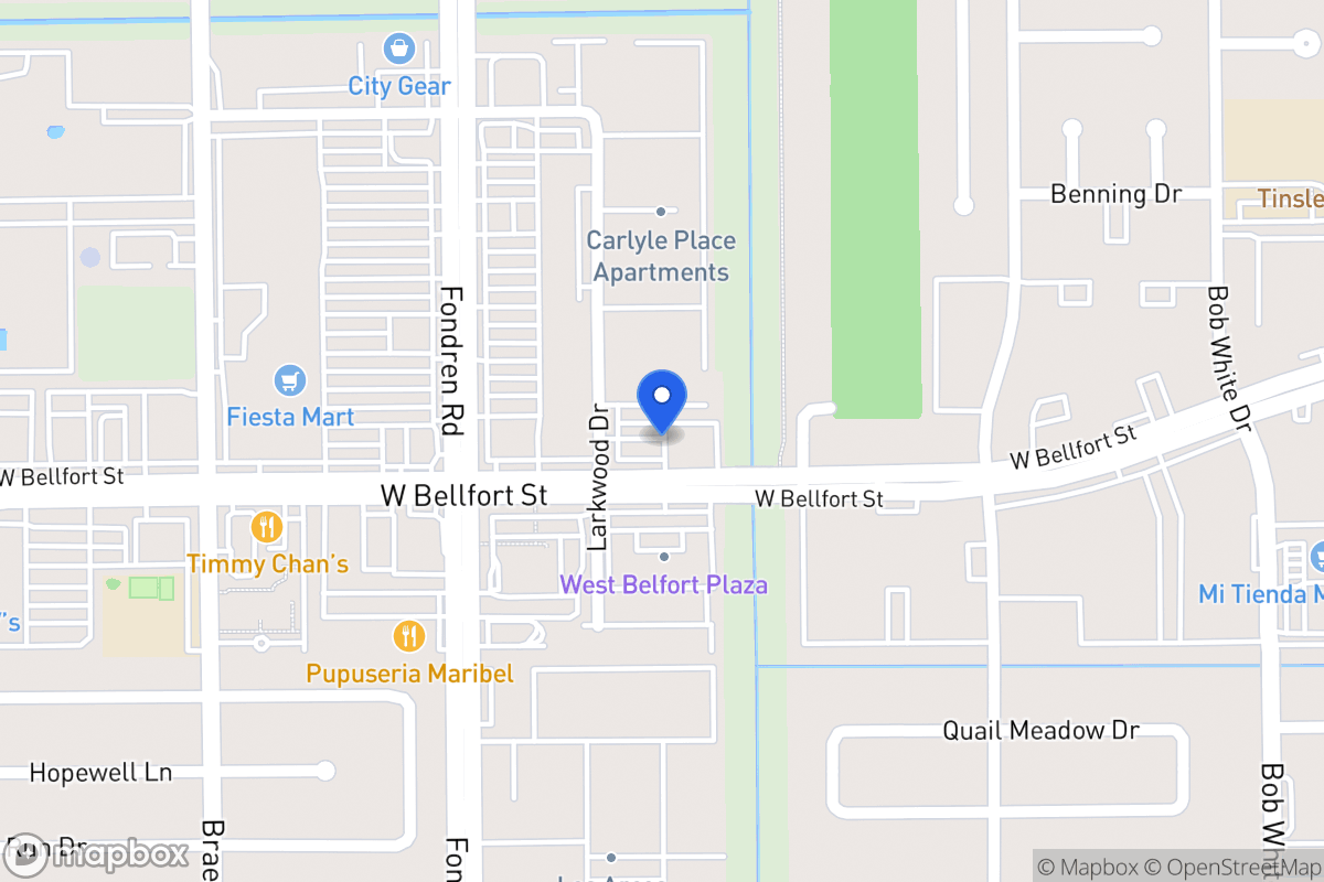 Map of W 6550 Bellfort Ave, Houston