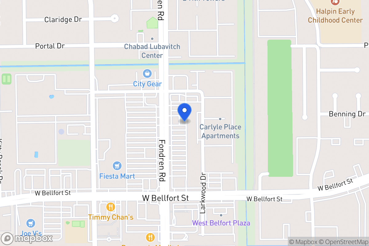 Map of 11115 Fondren Rd, Houston