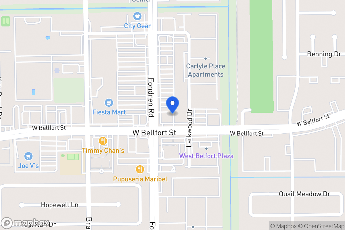 Map of 11265 Fondren Rd, Houston