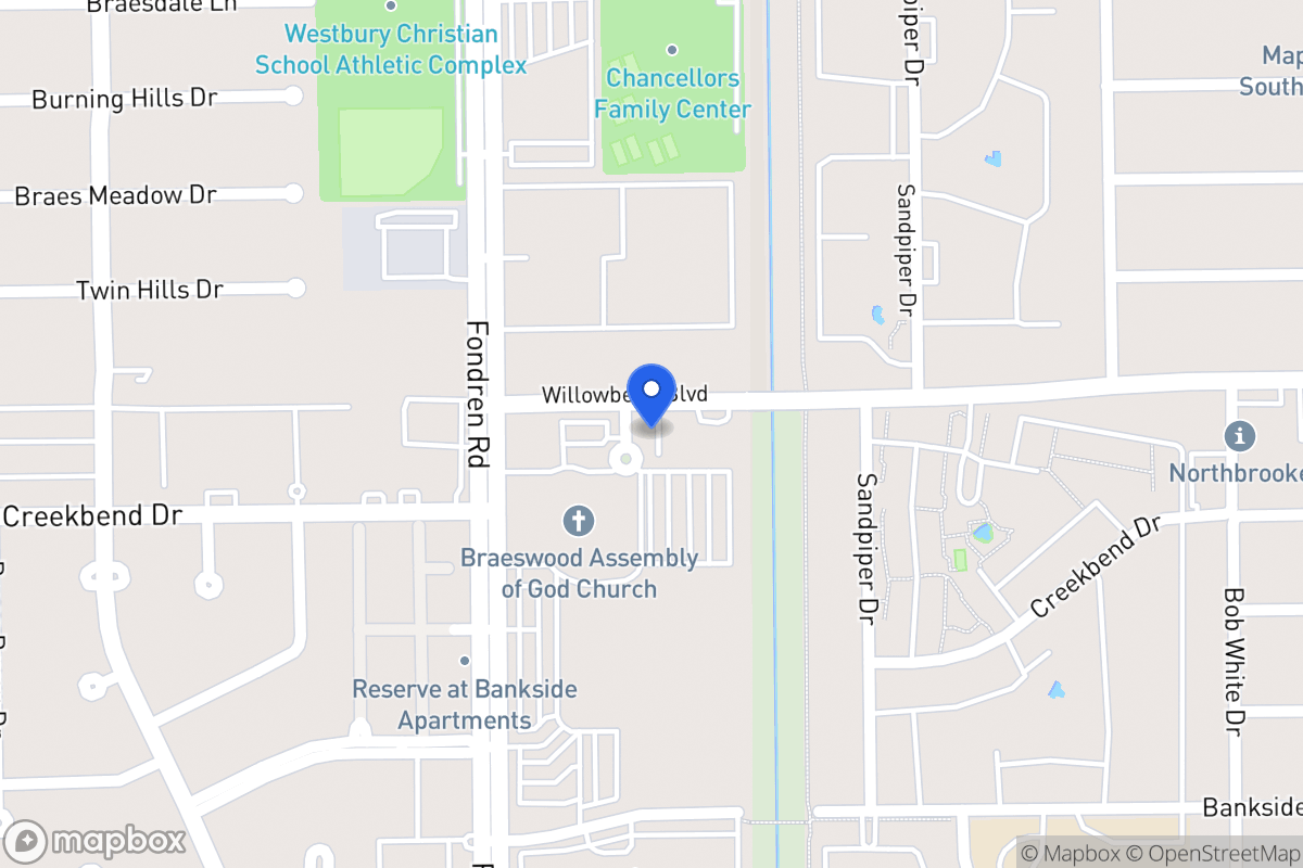 Map of 6555 Willowbend Blvd, Houston