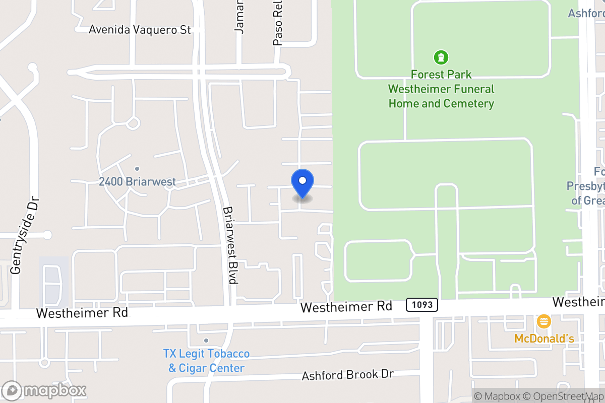 Map of 2379 Briarwest Blvd, Houston