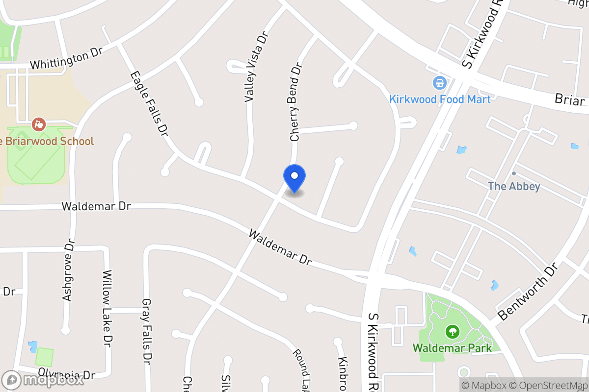 Map of 1827 Cherry Bend Dr, Houston