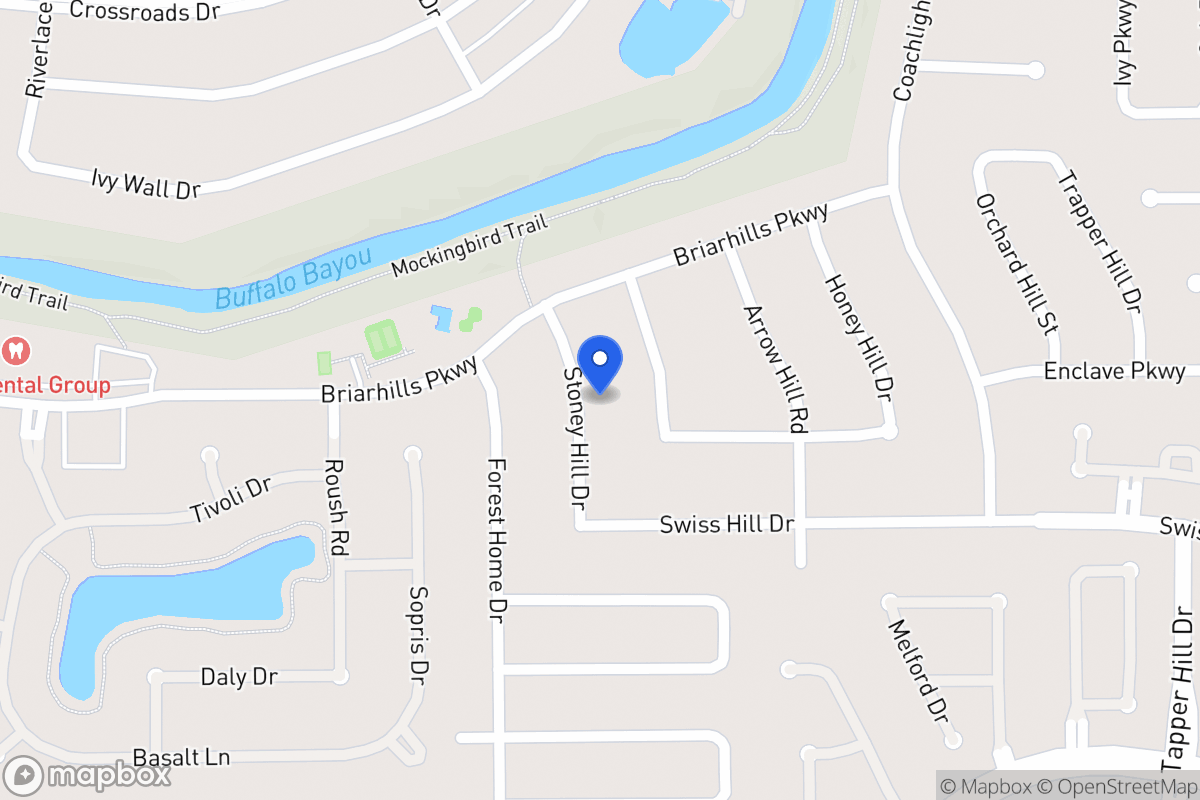 Map of 1019 Stoney Hill Dr, Houston