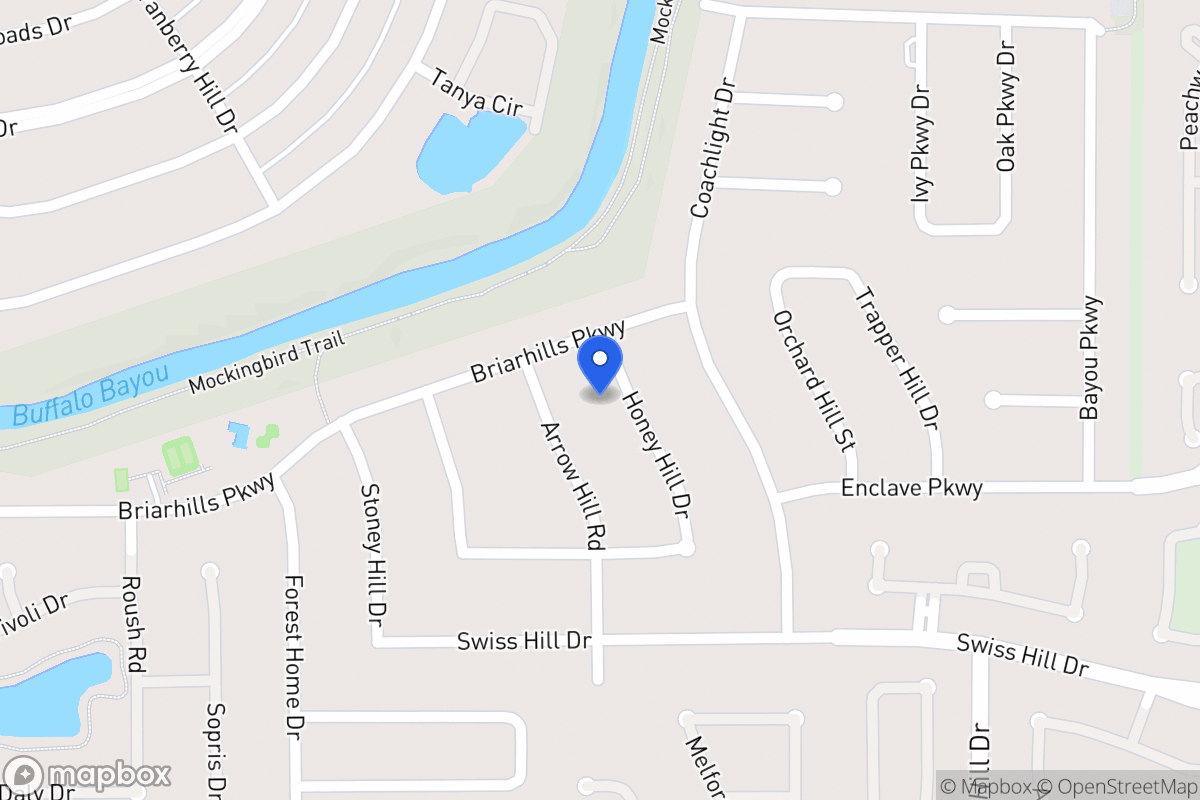 Map of 1010 Honey Hill Dr, Houston