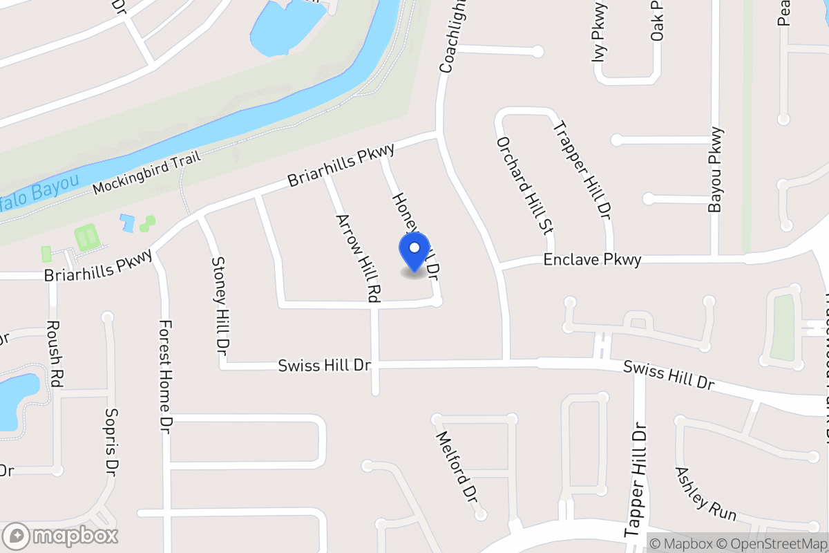 Map of 1034 Honey Hill Dr, Houston