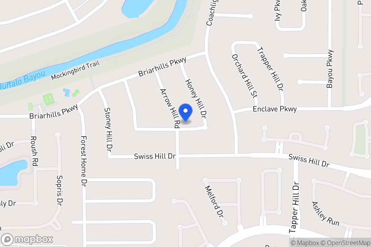 Map of 1035 Arrow Hill Rd, Houston