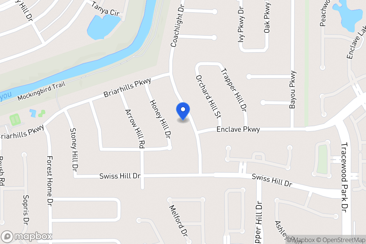 Map of 1030 Coachlight Dr, Houston