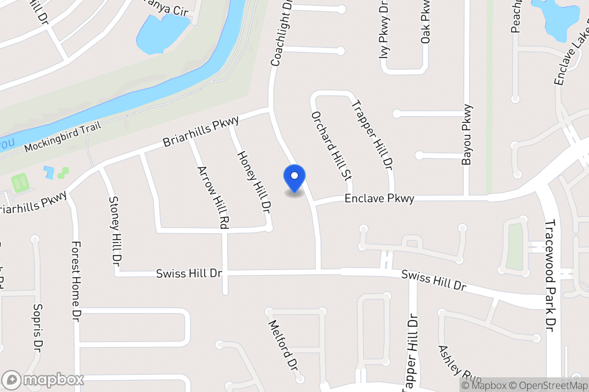 Map of 1034 Coachlight Dr, Houston