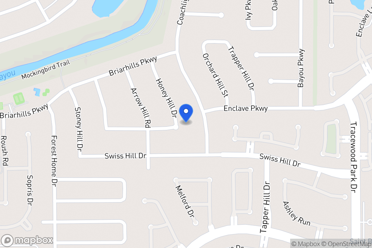 Map of 1043 Honey Hill Dr, Houston