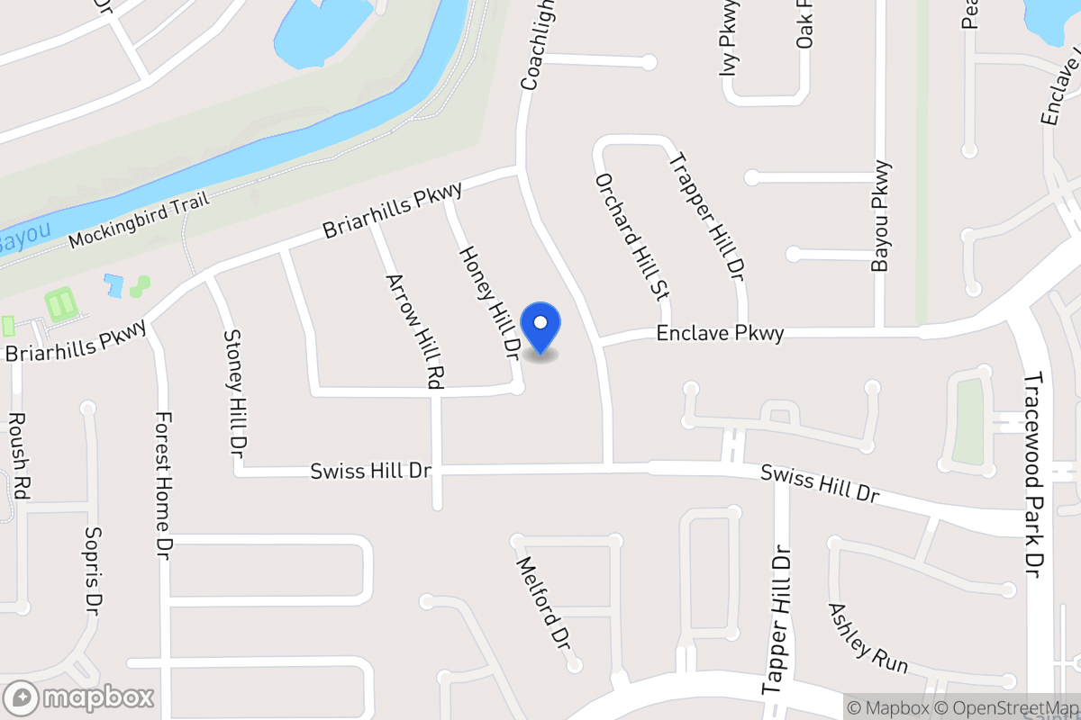 Map of 1039 Honey Hill Dr, Houston