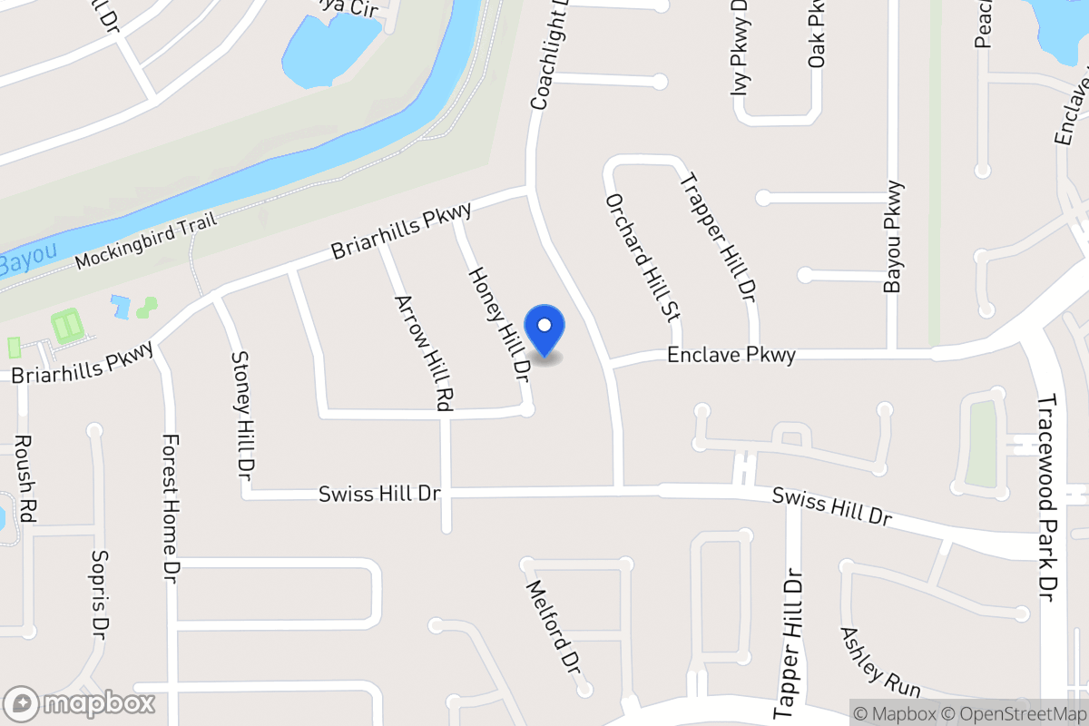 Map of 1035 Honey Hill Dr, Houston