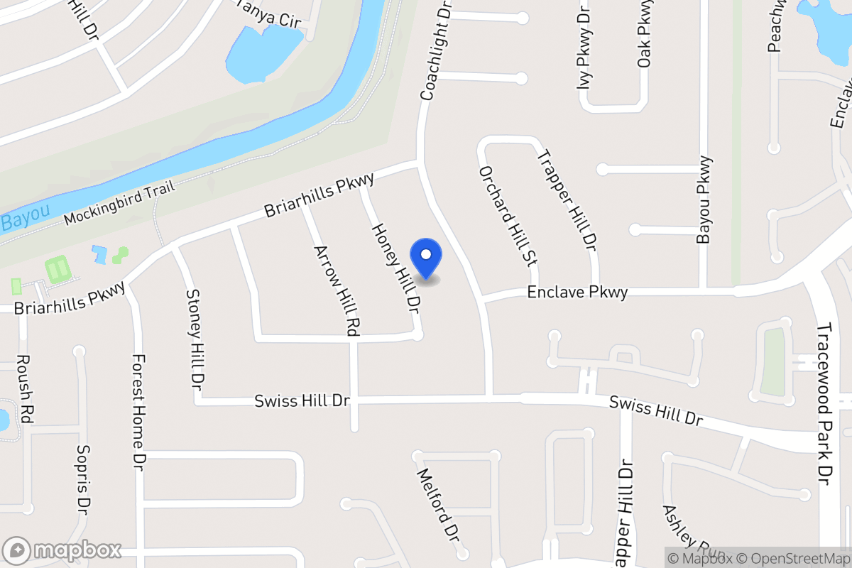 Map of 1031 Honey Hill Dr, Houston