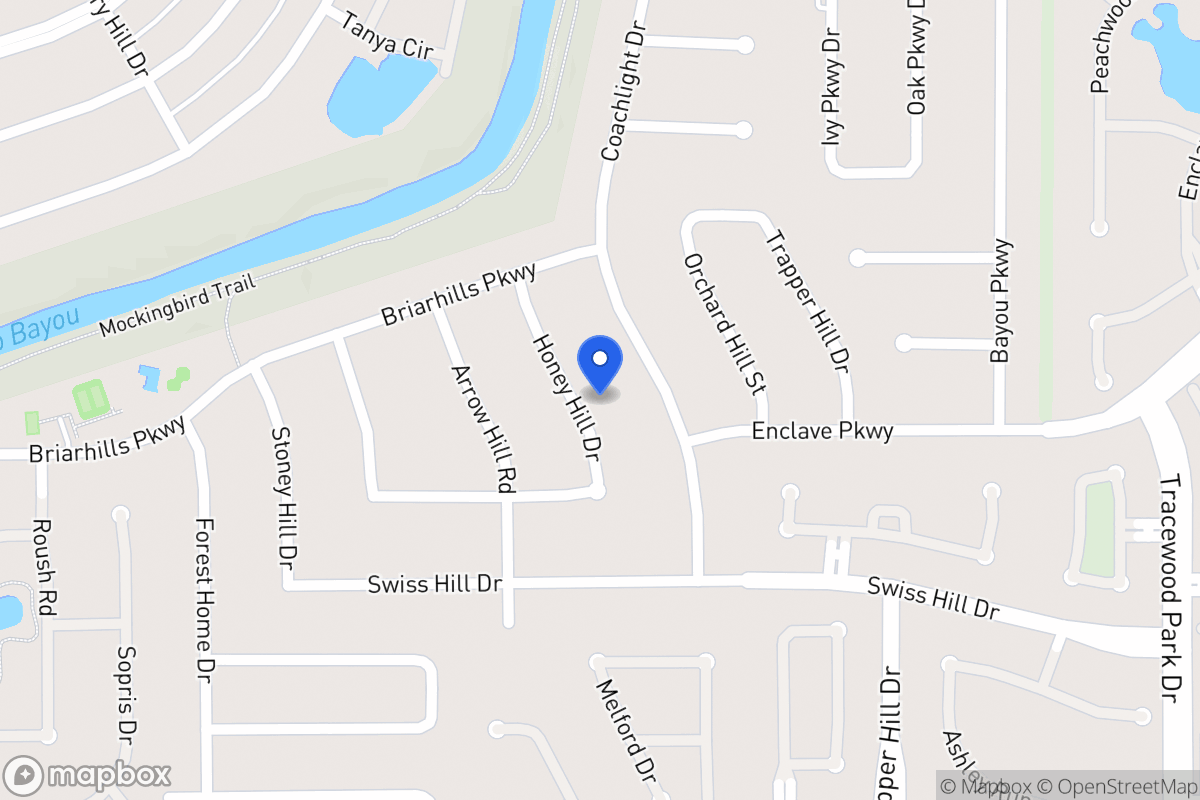 Map of 1027 Honey Hill Dr, Houston