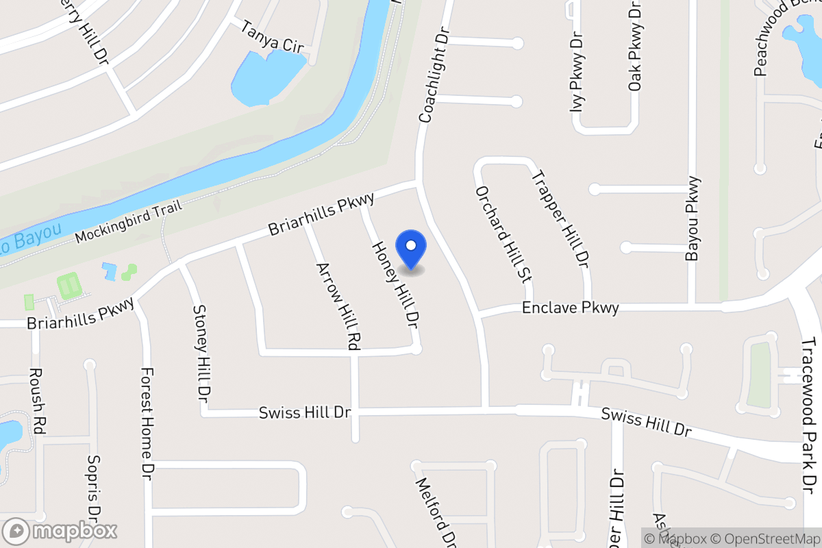 Map of 1023 Honey Hill Dr, Houston