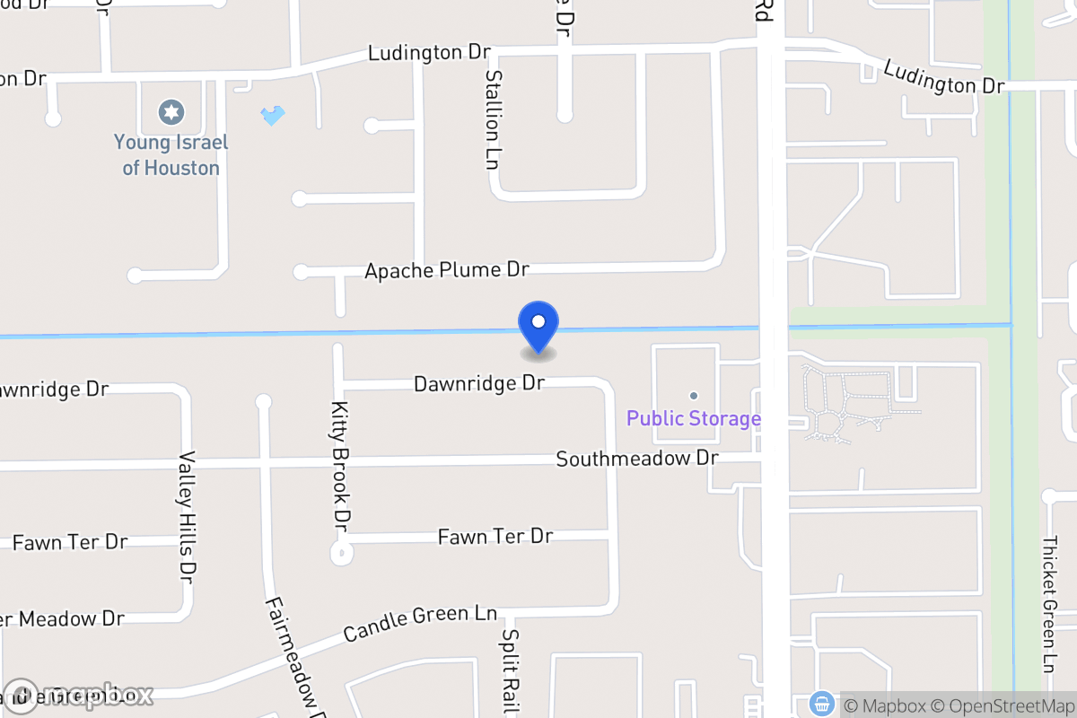 Map of 7622 Dawnridge Dr, Houston
