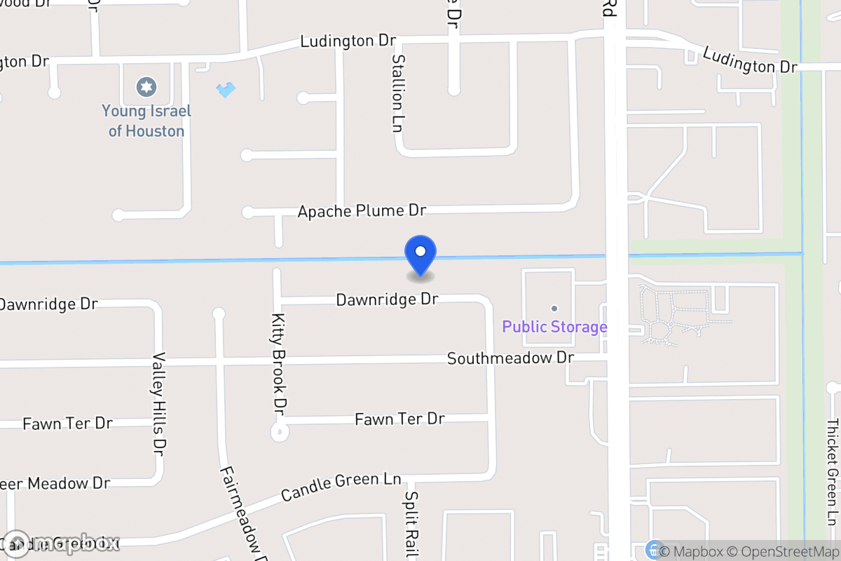 Map of 7626 Dawnridge Dr, Houston