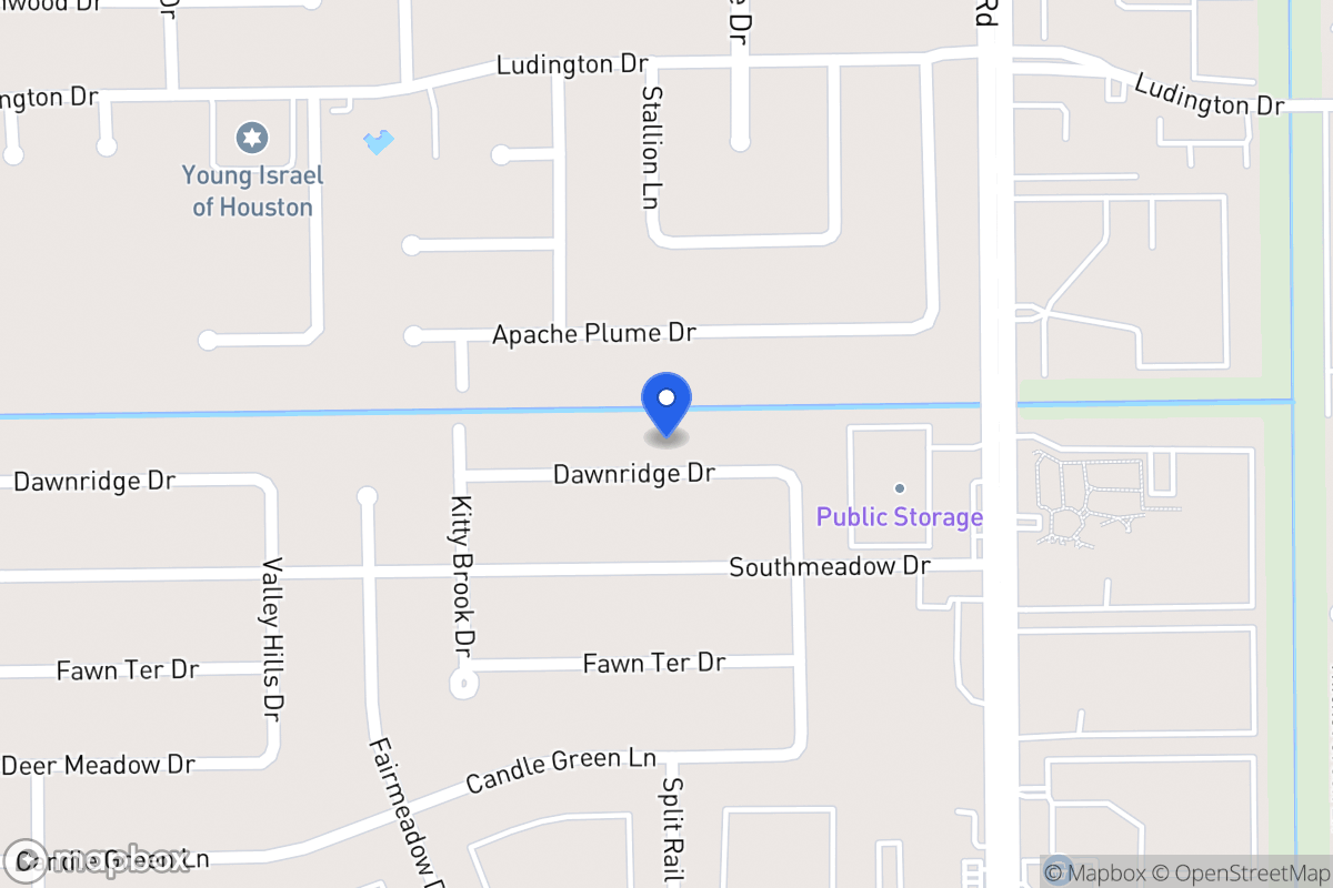 Map of 7630 Dawnridge Dr, Houston
