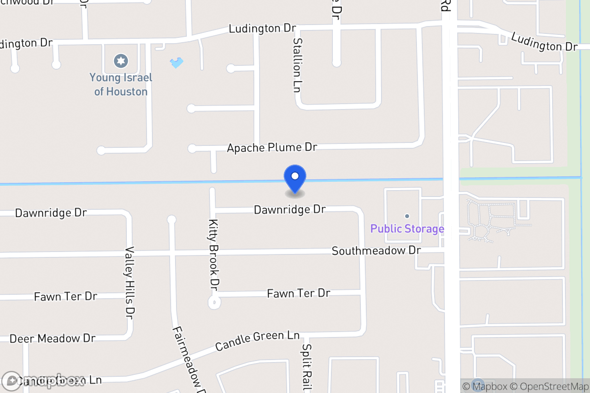 Map of 7634 Dawnridge Dr, Houston