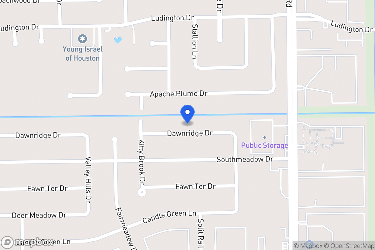 Map of 7638 Dawnridge Dr, Houston