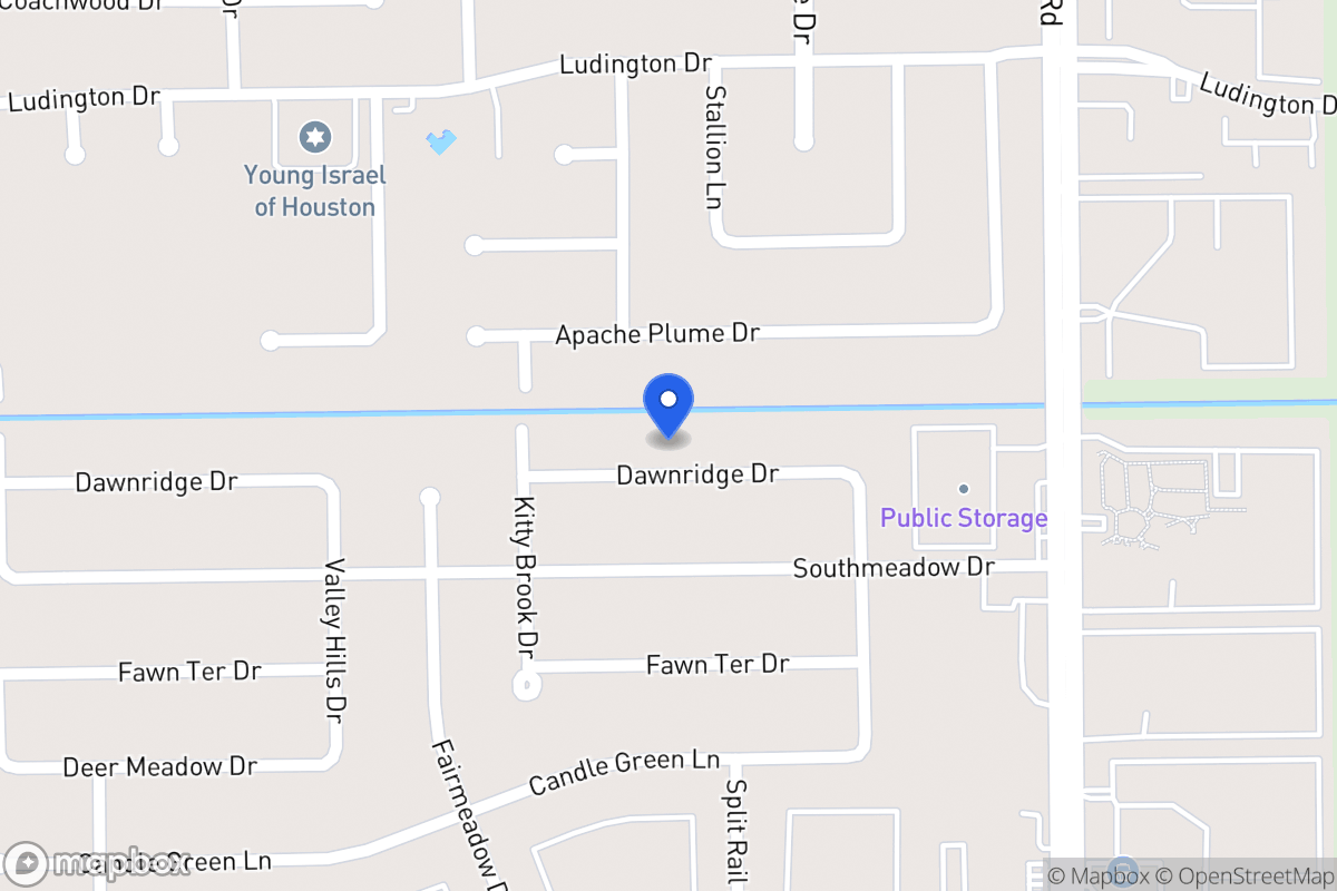 Map of 7702 Dawnridge Dr, Houston