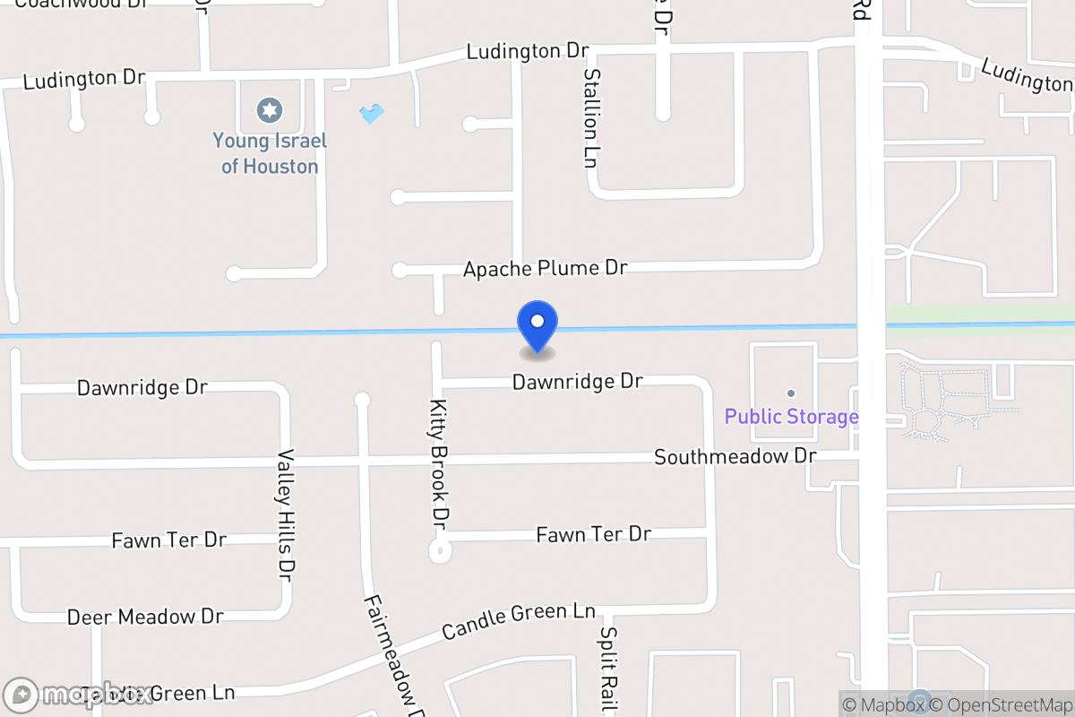 Map of 7706 Dawnridge Dr, Houston