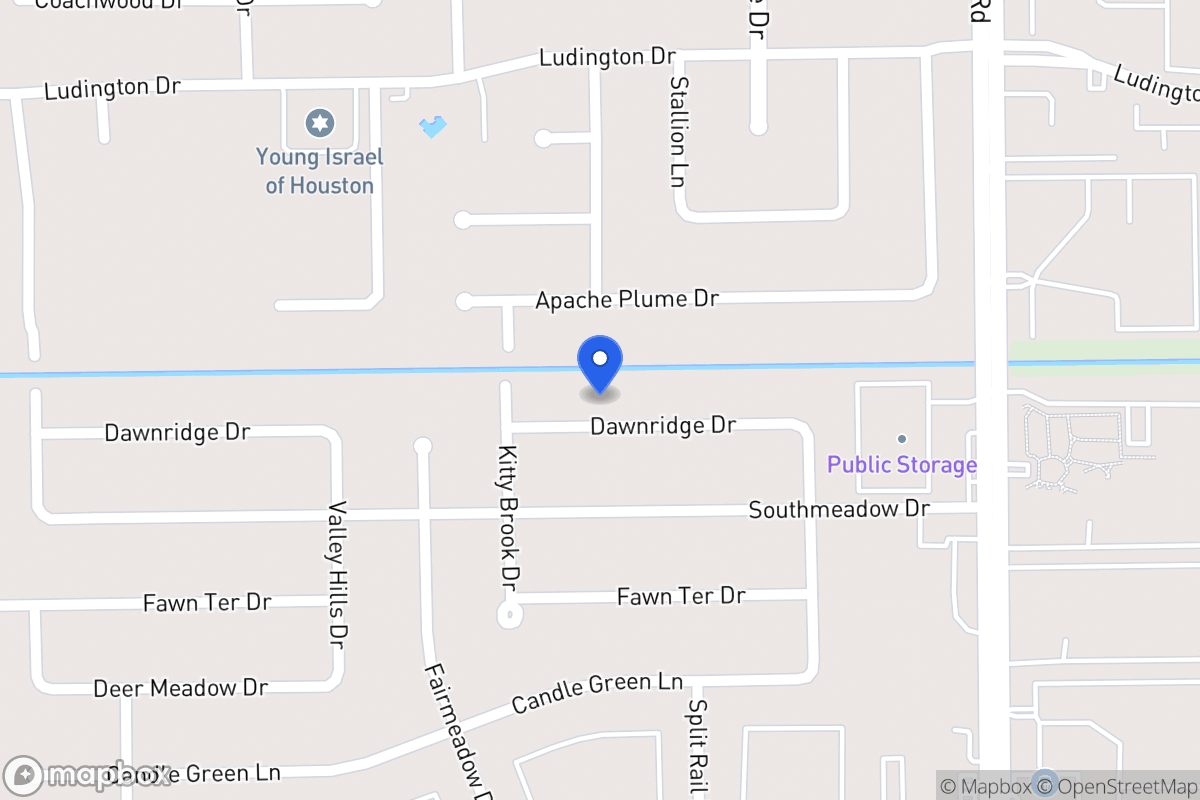 Map of 7710 Dawnridge Dr, Houston
