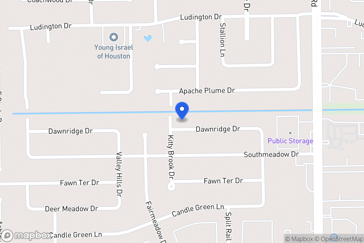 Map of 7722 Dawnridge Dr, Houston