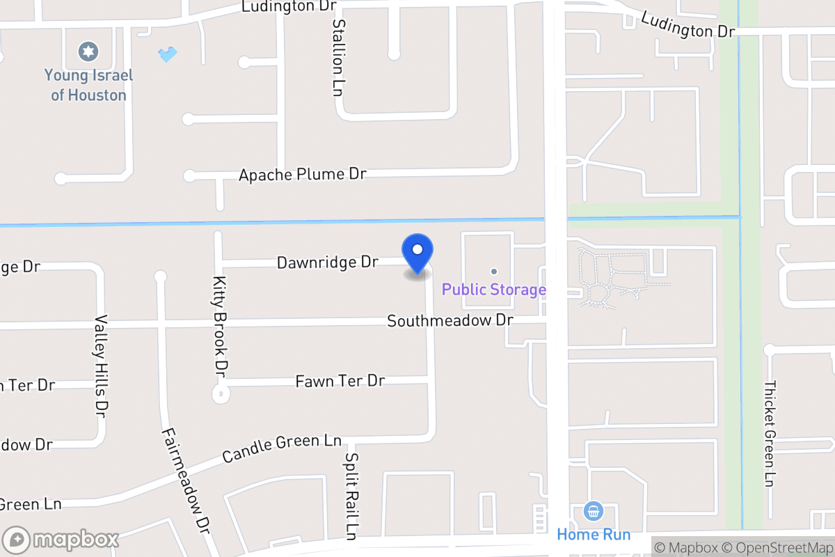 Map of 7607 Dawnridge Dr, Houston