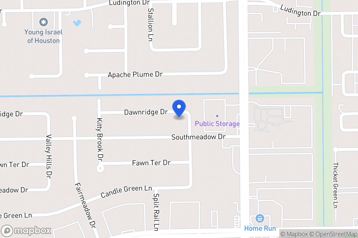 Map of 7611 Dawnridge Dr, Houston