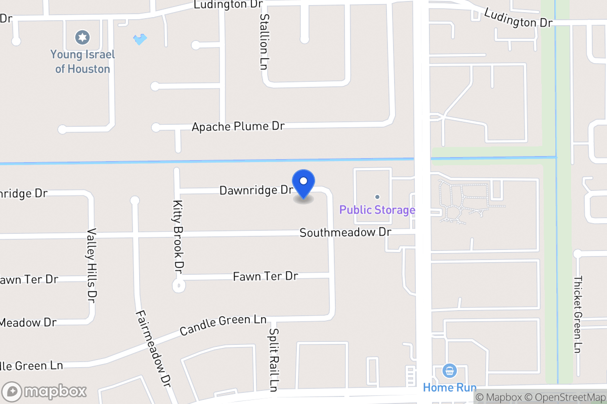 Map of 7615 Dawnridge Dr, Houston