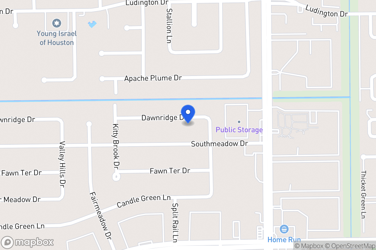 Map of 7619 Dawnridge Dr, Houston