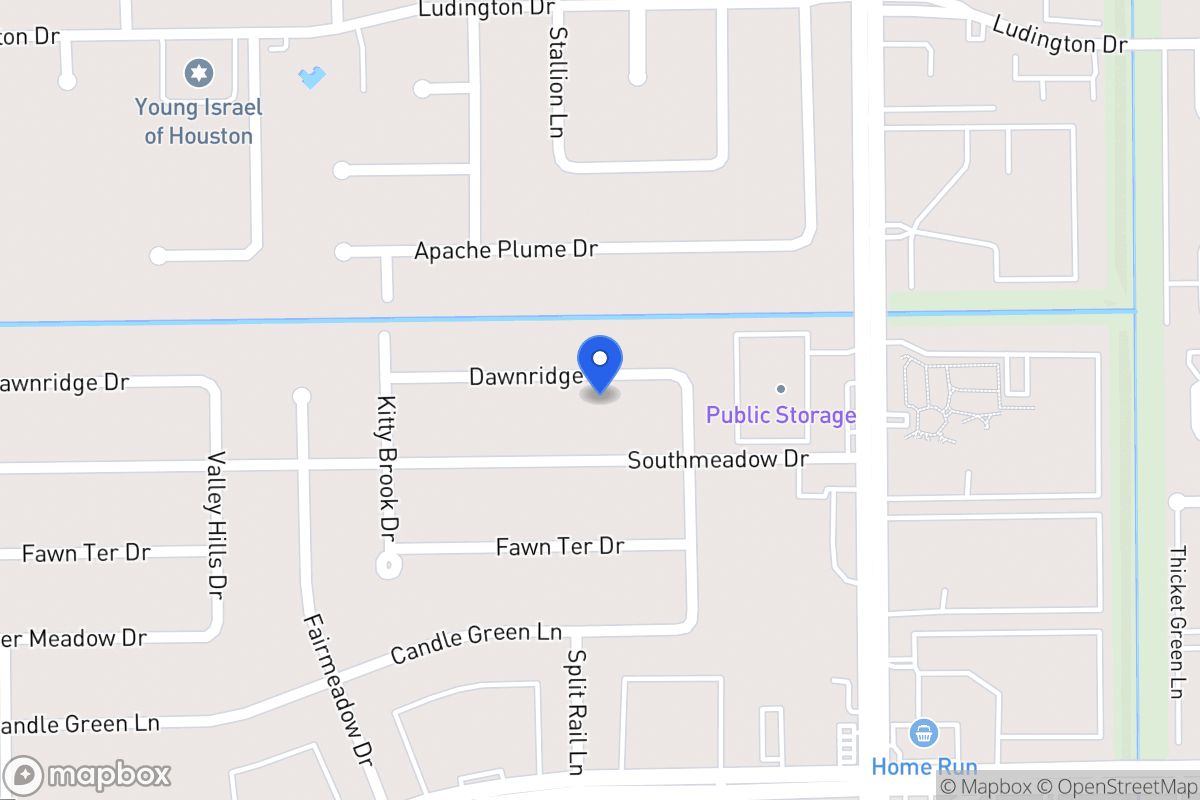 Map of 7623 Dawnridge Dr, Houston