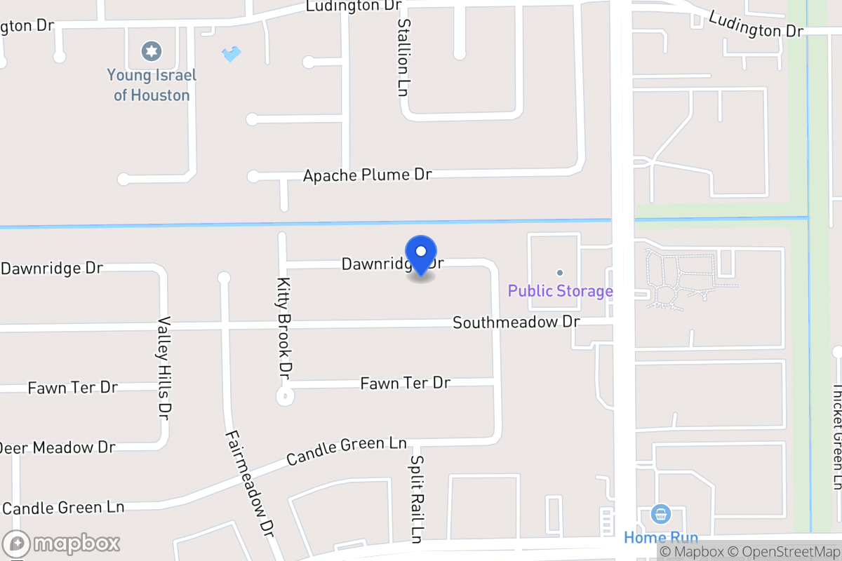 Map of 7627 Dawnridge Dr, Houston