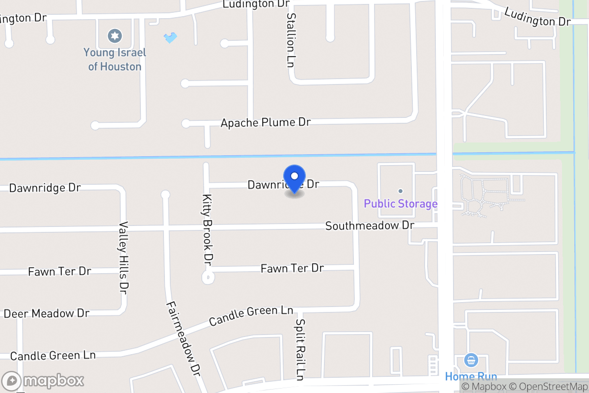 Map of 7631 Dawnridge Dr, Houston