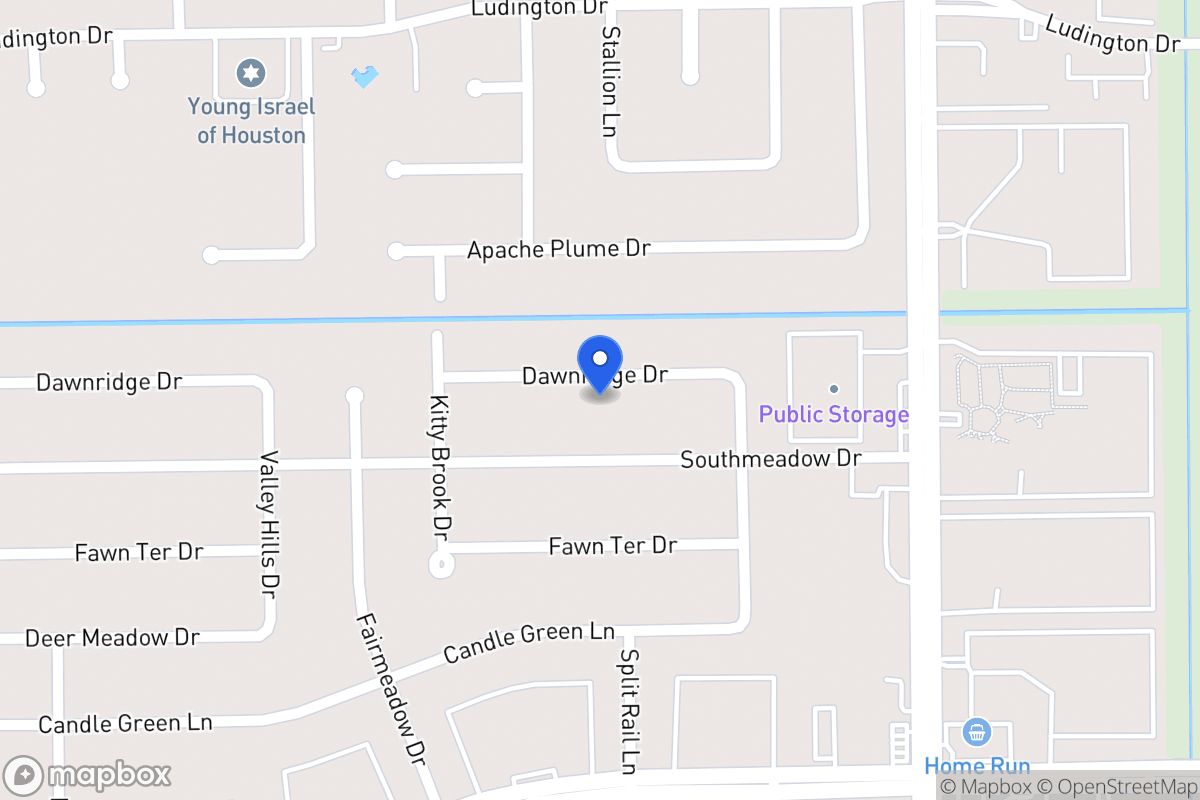 Map of 7635 Dawnridge Dr, Houston