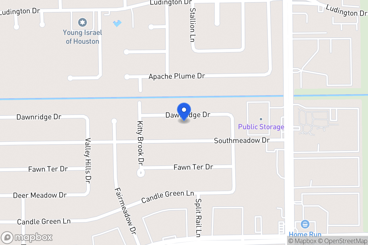 Map of 7639 Dawnridge Dr, Houston