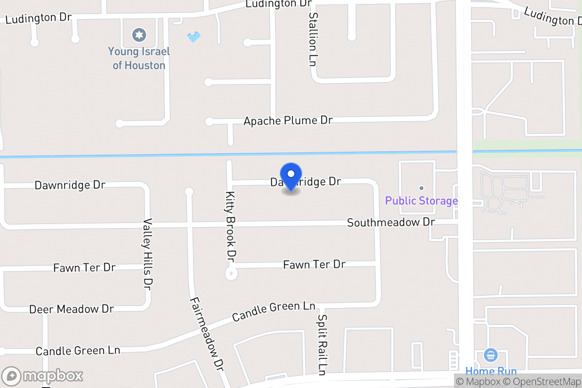 Map of 7703 Dawnridge Dr, Houston