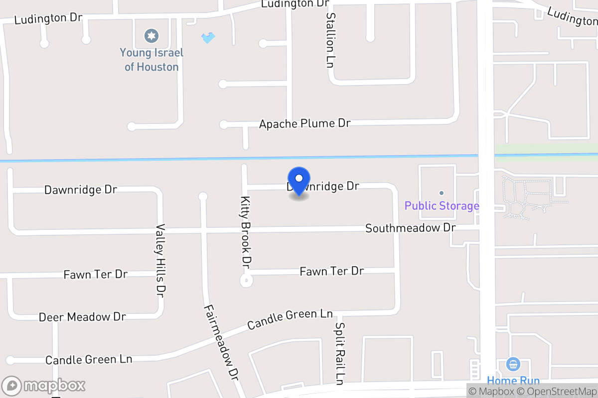 Map of 7707 Dawnridge Dr, Houston