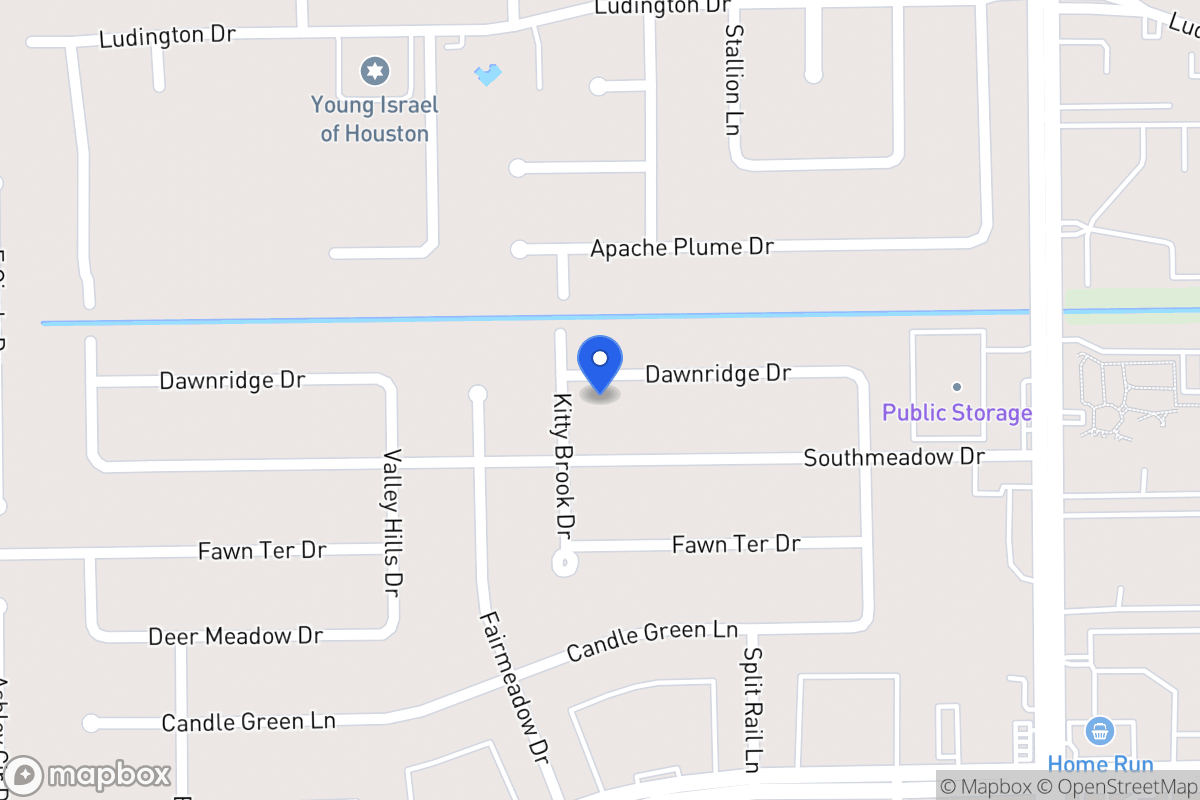 Map of 7723 Dawnridge Dr, Houston
