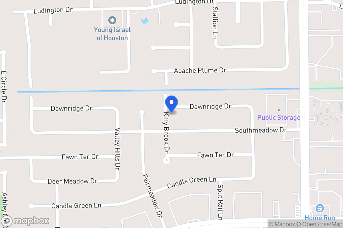 Map of 7727 Dawnridge Dr, Houston